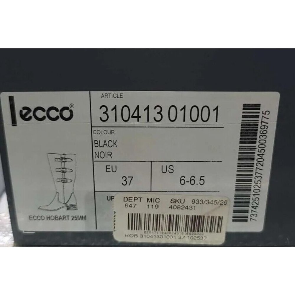 ECCO Boots Hobart Biker Boots Women's 37 Black Leather Riding Buckle NEW IN Box - Picture 5 of 9